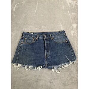 Levi's 501 Jean Shorts Women's Size 32 Blue Dark Wash